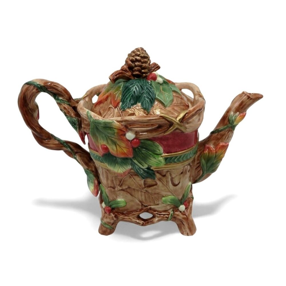 Fitz & Floyd Classics Christmas Lodge Teapot Vintage